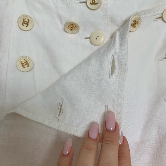 CHANEL Pre-Owned Linen 
Sailor flared cropped pants - Picture 4 of 4